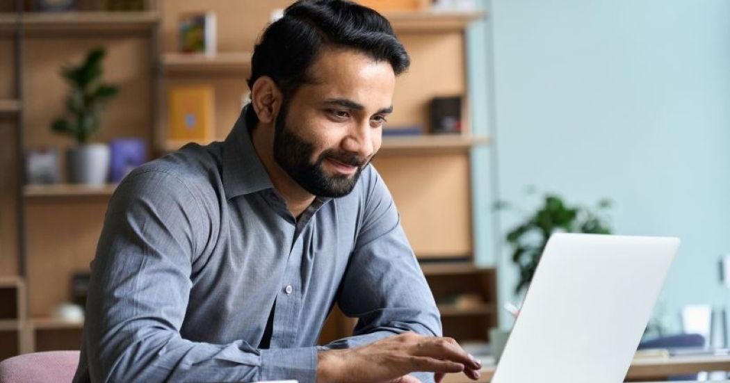 Man on a computer